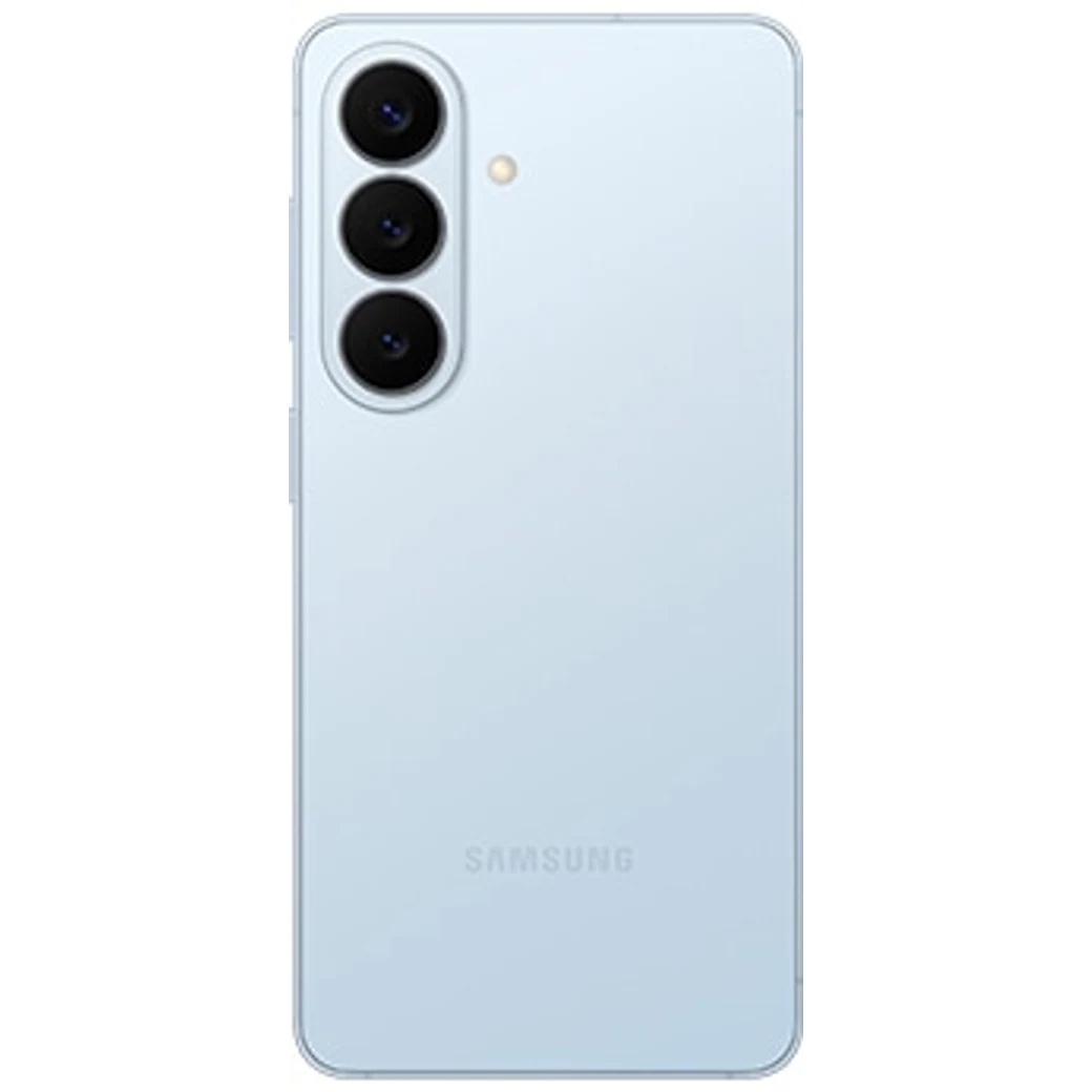 Galaxy S26 Azul cielo, composición frontal y posterior oficial; visual de referencia, no inventario confirmado de Tecno Express