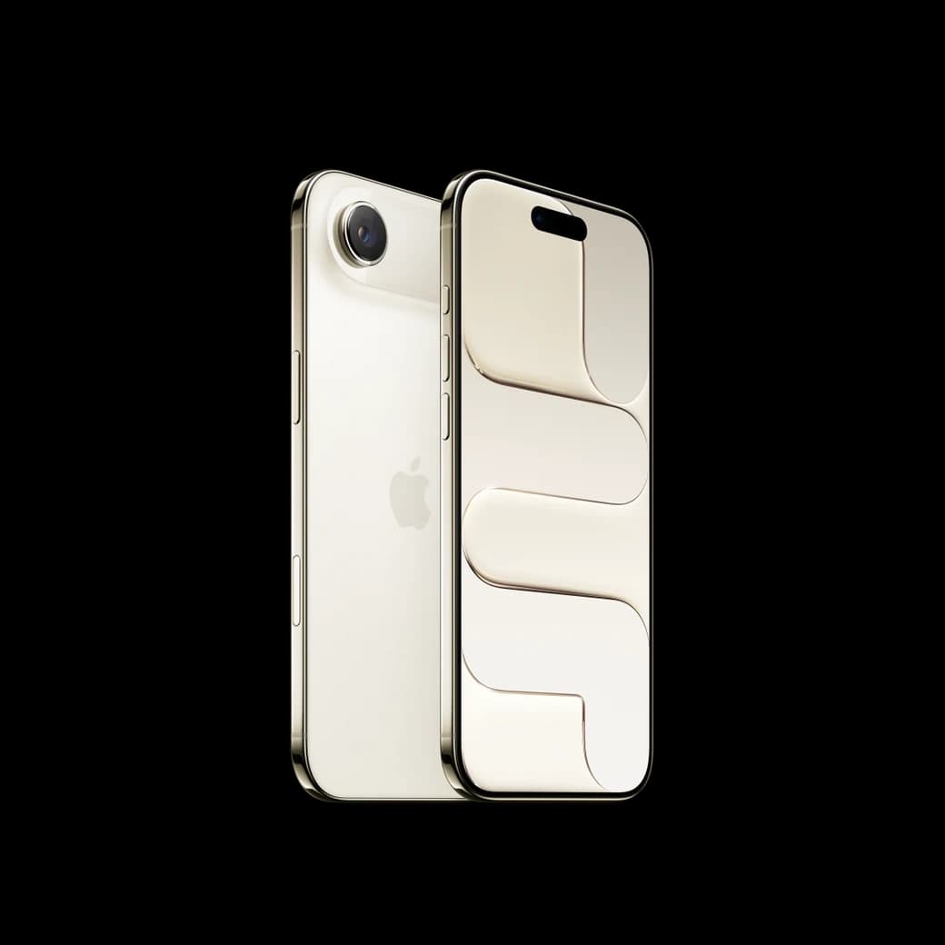iPhone Air Oro claro, composición frontal y posterior oficial; visual de referencia, no inventario confirmado de Tecno Express